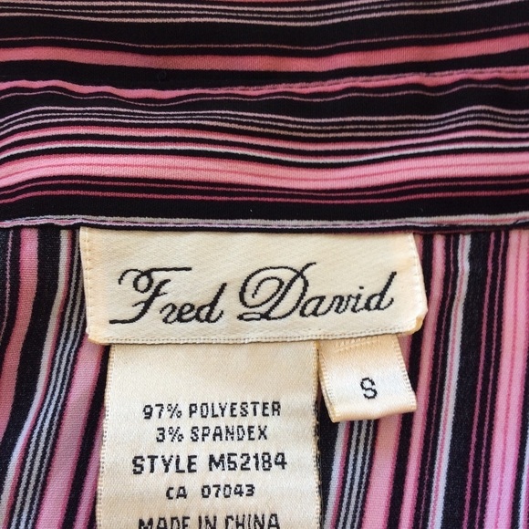 Striped Pink and Black Button Up Blouse - Picture 5 of 9